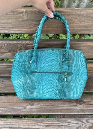 Сумка шкіряна бірюзова