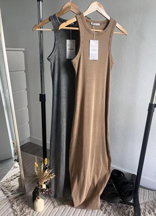 Сукня в рубчик zara/плаття в рубчик zara