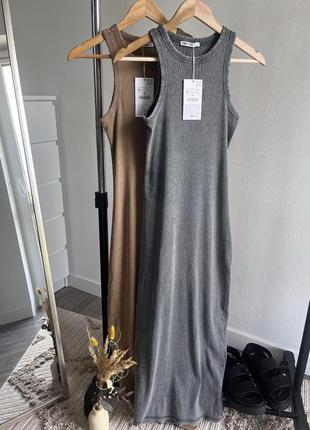 Сукня в рубчик zara/плаття в рубчик zara
