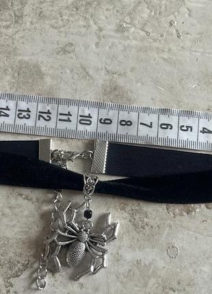 Готичне кольє-павук. чорне оксамитове намисто. павутина. вікторіанський стиль