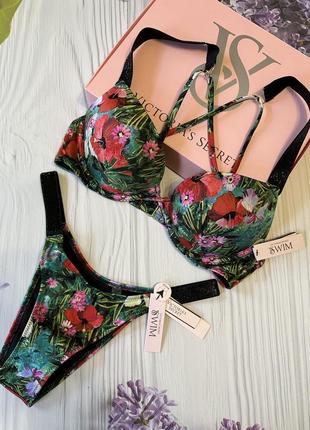 Купальник с камнями swarovski victoria's secret bombshell двойной пуш ап