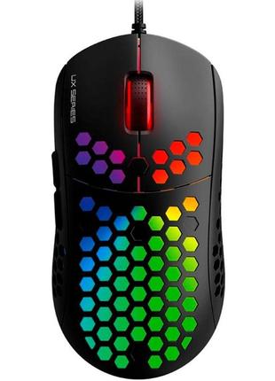 Ігрова миша провідна raptor ux2 x, 6 кнопок, 200-4800 dpi, led lighting rgb, 1,8 м, win7/8/10 mac os, black,