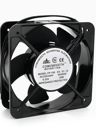 Кулер для охолодження серверних бп bt-220 15050b2h dc sleeve fan 2pin під паяння - 150*150*50мм, 220v/0,22a,