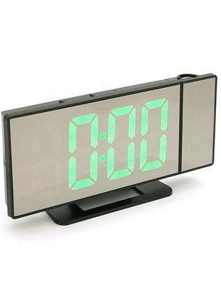 Електронний годинник vst-896 дзеркальний дисплей, з датчиком температури та вологості, будильник, живлення від