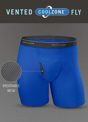 Чоловічі подовжені труси боксери fruit of the loom® signature cool zone fly5 фото