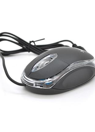 Миша usb merlion ms-zero, довжина кабелю 115см, 2 кнопки + scroll, (98х60х36 мм), black, q200