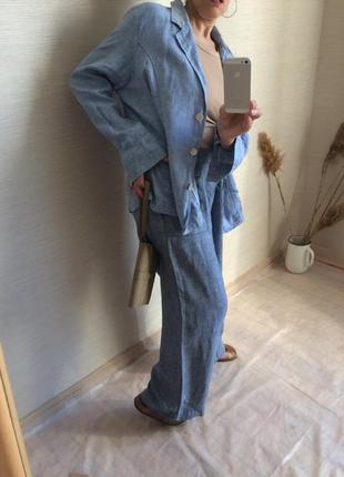 Жіночий літній брючний костюм вільний крій