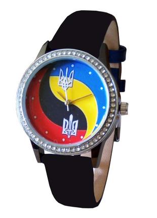 Часы женские наручные сине-желтый,красно-черный флаги украины