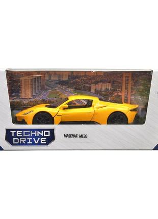 Автомодель technodrive maserati mc20 жовтий (250340u)5 фото