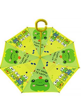 Дитяча парасолька навпаки зворотної складання up-brella frog-yellow