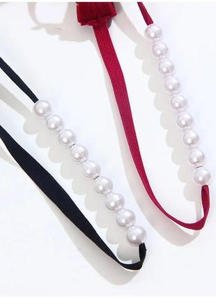 Изысканные эротические трусики с открытым доступом и с декоративными жемчужинами...