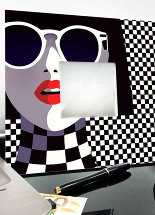 Декоративное зеркало абстракция с изображением "модница" стильный декор в спальню,...