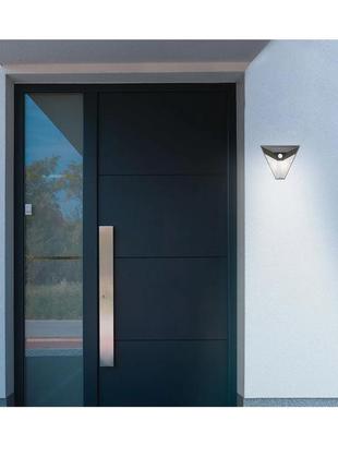 Настінний led світильник із датчиком руху на сонячній батареї чорний livarno home3 фото
