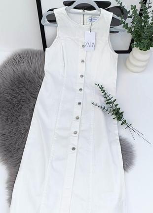 Джинсовое платье миди zara, размер s, м