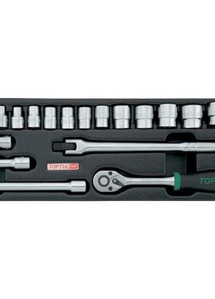 Набір головок з тріскачкою в ложементі 3/8" toptul gcat1808