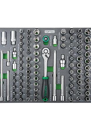 Набор инструмента в ложементе комбинированный 3/8", 1/2" 104ед. (тип d) toptul geda429
