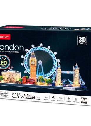 Тривимірний пазл cubicfun city line лондон led (l532h)