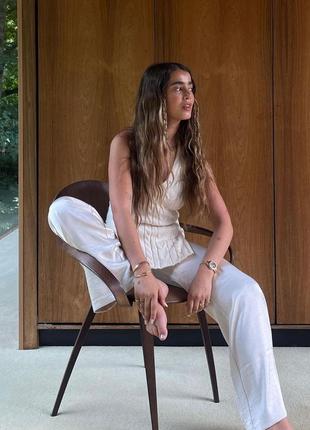 Топ с бретелью через шею 4th reckless кремовый белый вязаный топ халтер с косами косы...