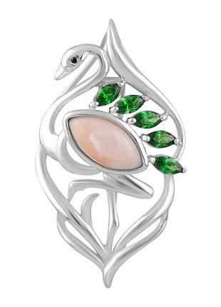 Серебряная брошка komilfo с натуральным перламутром (2113294)