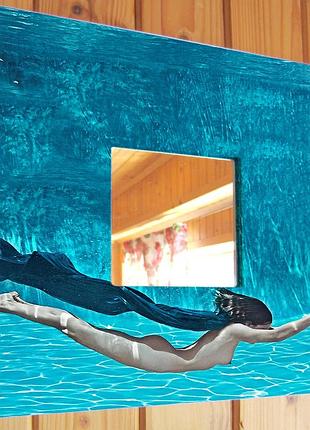 Ексклюзивне дзеркало "дівчина під водою" стильний декор для спальні, дому, вітальні, мистецтво в подарунок