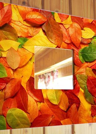 Декоративное зеркало "осенние листья" украшение для кухни, настенные или настольные, для спальни, дома, дачи