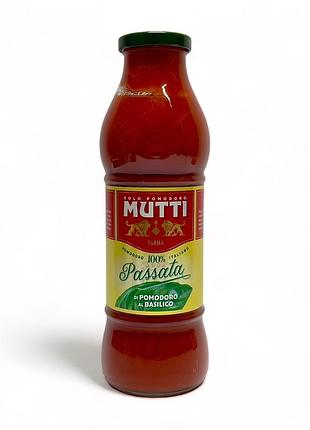 Томатная паста mutti с базиликом passata di pomodoro al basilico, 700 г