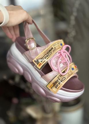 Босоніжки спорт на платформі, сандалі рожеві
