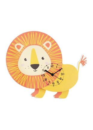 Настінний годинник в дитячу левеня помаранчевий auriol