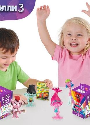 Тролли trolls 3 свитбокс sweet box kids box кидсбокс мармелад жевательный с игрушкой в...