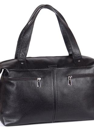 Містка шкіряна чорна сумка унісекс, кольори в асортименті