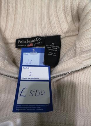 Шерстяна кофта polo jeans ralph lauren оригінал, светр під шию на замочку7 фото