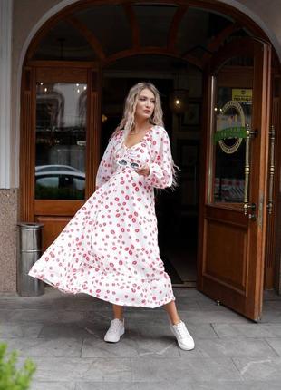 Жіноча довга сукня поцілунки штапель