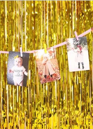 Дождик для фотозоны 1 м на 1 м золотистый