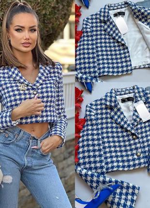 Твидовый пиджак блейзер жакет zara