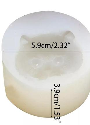 Молд силиконовый кот 6 на 6 см серый