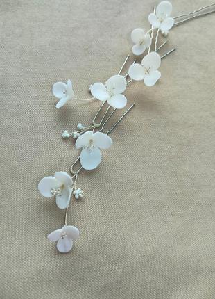 Заколки для волос, свадебные заколки с цветочками, заколки на фату, заколки для невесты