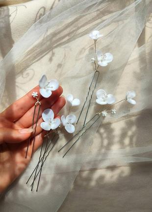 Заколки для волос, свадебные заколки с цветочками, заколки на фату, заколки для невесты