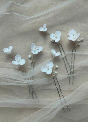 Заколки для волос, свадебные заколки с цветочками, заколки на фату, заколки для невесты