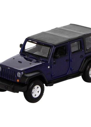 Автомодель bburago jeep wrangler ulimited rubicon темно-синій металік (18-43012 met dark blue)