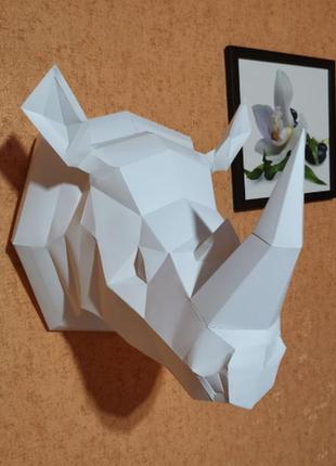 Paperkhan конструктор з картону 3d фігура носорог паперкрафт papercraft подарунковий набір для творчості іграшка сувенір