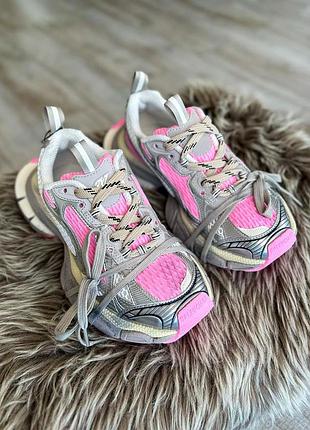 Шикарные женские кроссовки в стиле balenciaga 3xl silver pink розовые