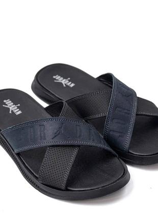 Чоловічі шкіряні літні шльопанці-сланці