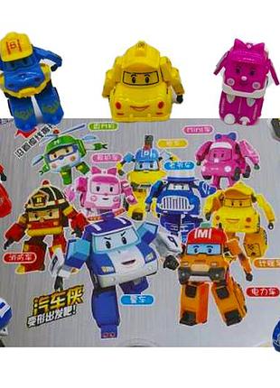 Робокар поли robocar poli набор детских фигурок машинки инерционные 9 шт