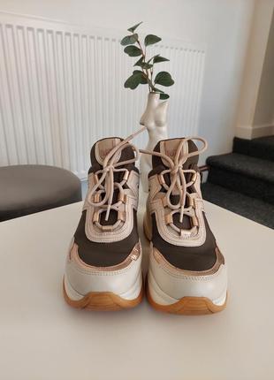 Michael kors olympia canvas leather trainer5 фото