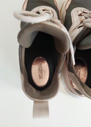Michael kors olympia canvas leather trainer6 фото