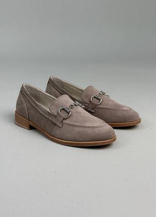 Лофери жіночі замшеві кольору латте