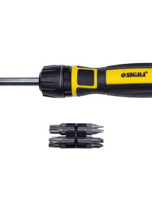 Отвертка mega sigma с реверсом и битами crv 12шт для быстрой работы ve-33