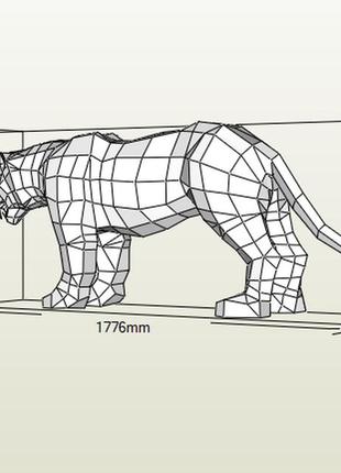 Paperkhan набор для создания 3d фигур лев тигр кот паперкрафт papercraft подарок сувернир игрушка конструктор6 фото