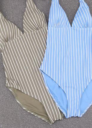 Купальник жіночий primark хаккі суцільний полоска