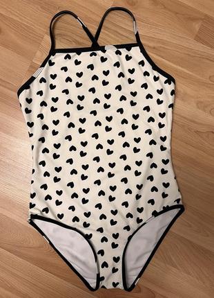 Купальник білий сердечко h&m george